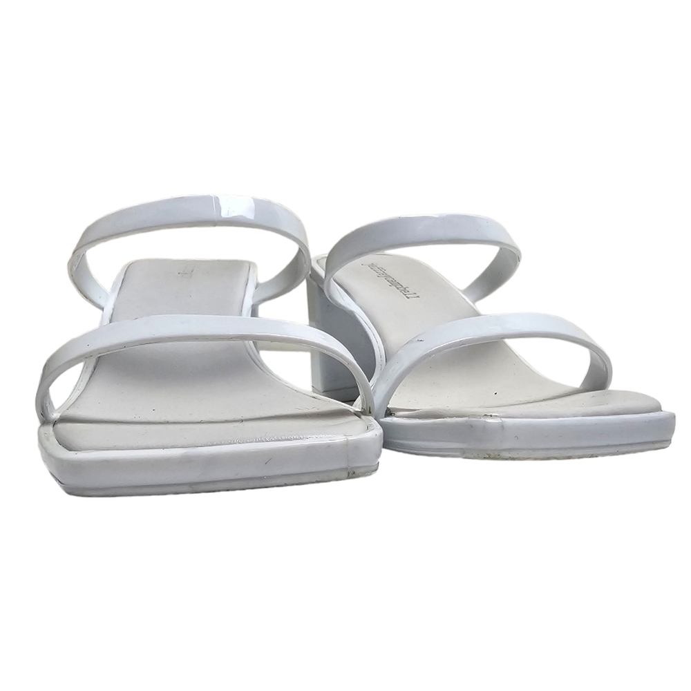 Jeffrey Campbell White Strappy Chunky Block Low Heel Size 7 - Picture 3 of 9
